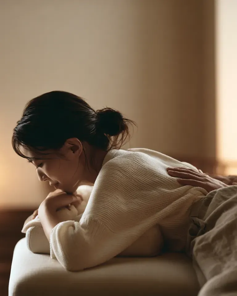 骨盤まわりの施術を受ける女性のイメージ